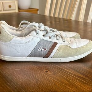 Lacoste Men's White and Tan Sneakers
